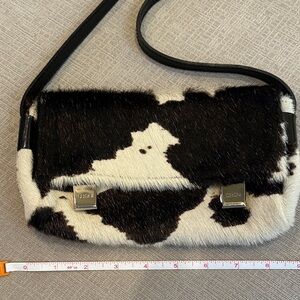 Cecconi Black and White Animal Hair Shoulder Bag
